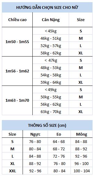 Bảng Size Quần Lót Nữ Theo Số Đo Cực Chính Xác