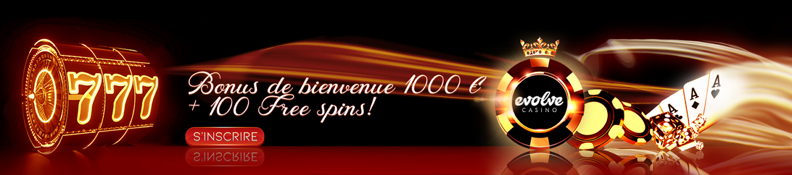 Bonus de bienvenue Evolve Casino