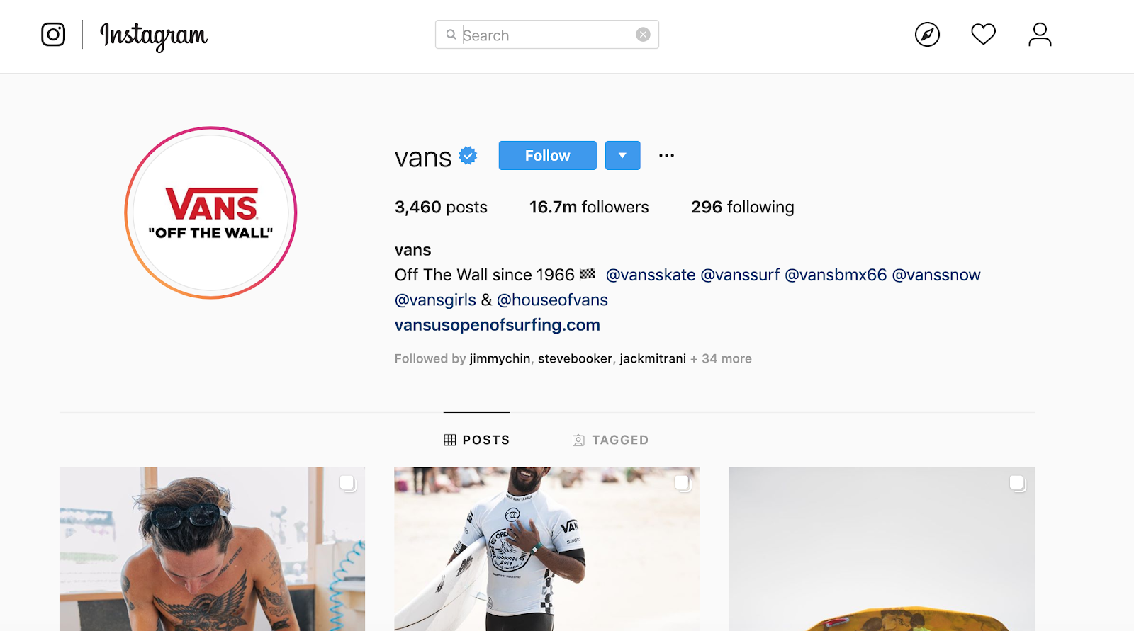 ecommerce brands on instagram screenshot