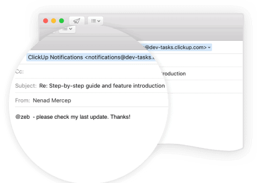 replying to notifications in clickup