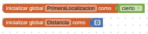 variables calculo distancias App Inventor 2