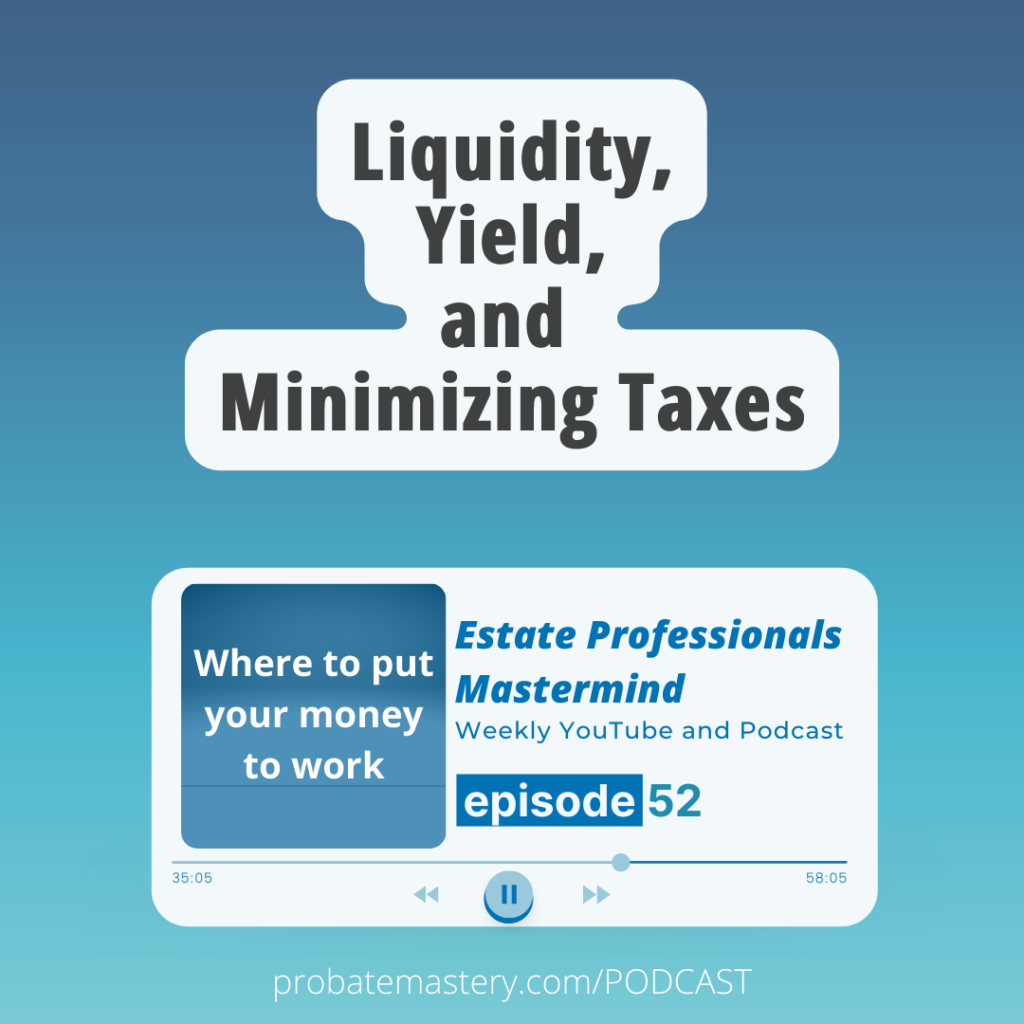 Where should a real estate investor put their money? Liquidity vs. Yield vs. Minimizing taxes (Investment Strategy)