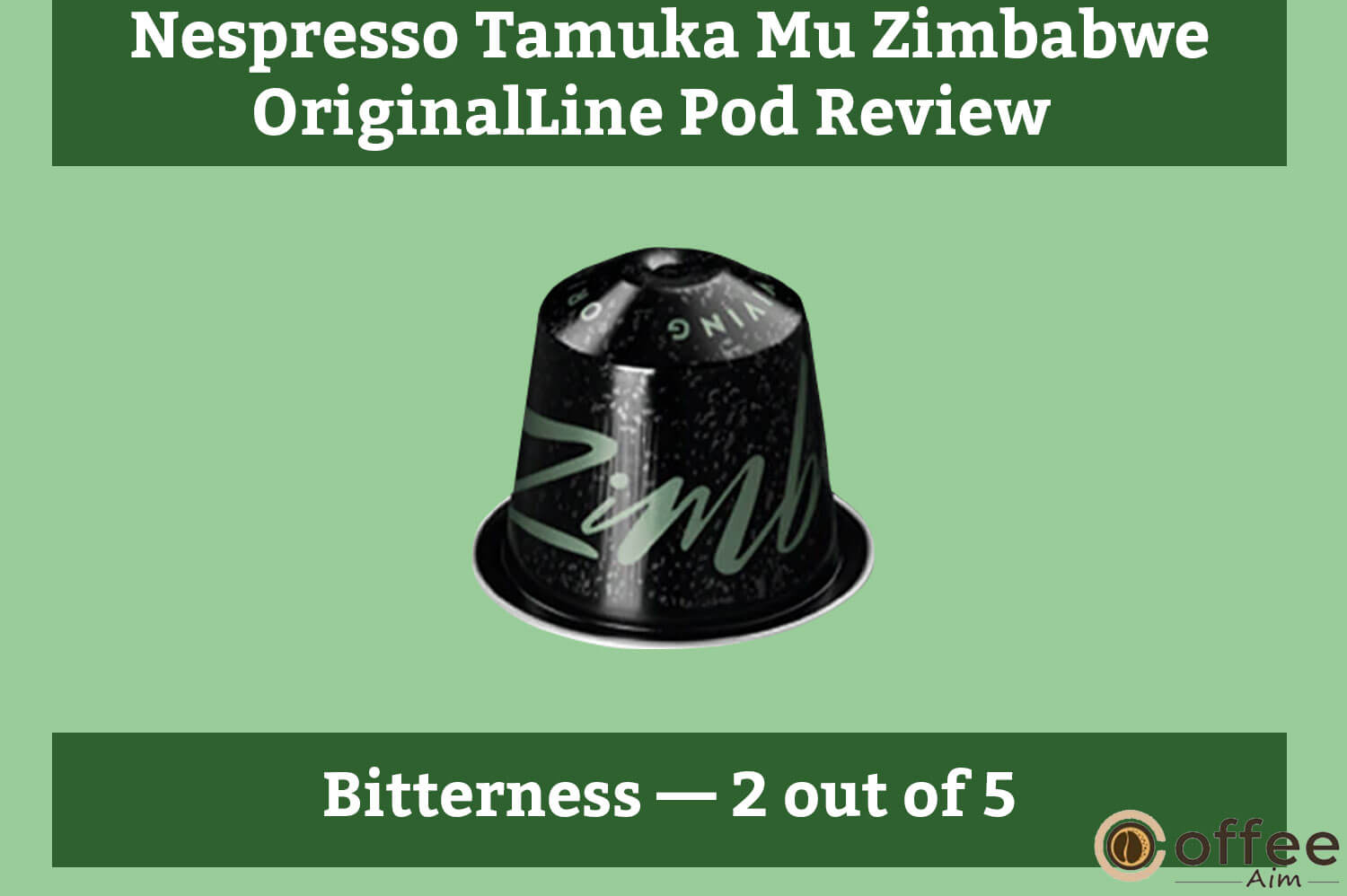 The image depicts 'Bitterness' for "Nespresso Tamuka Mu Zimbabwe OriginalLine Pod," a focal point in the article "Nespresso Tamuka Mu Zimbabwe OriginalLine Pod Review."