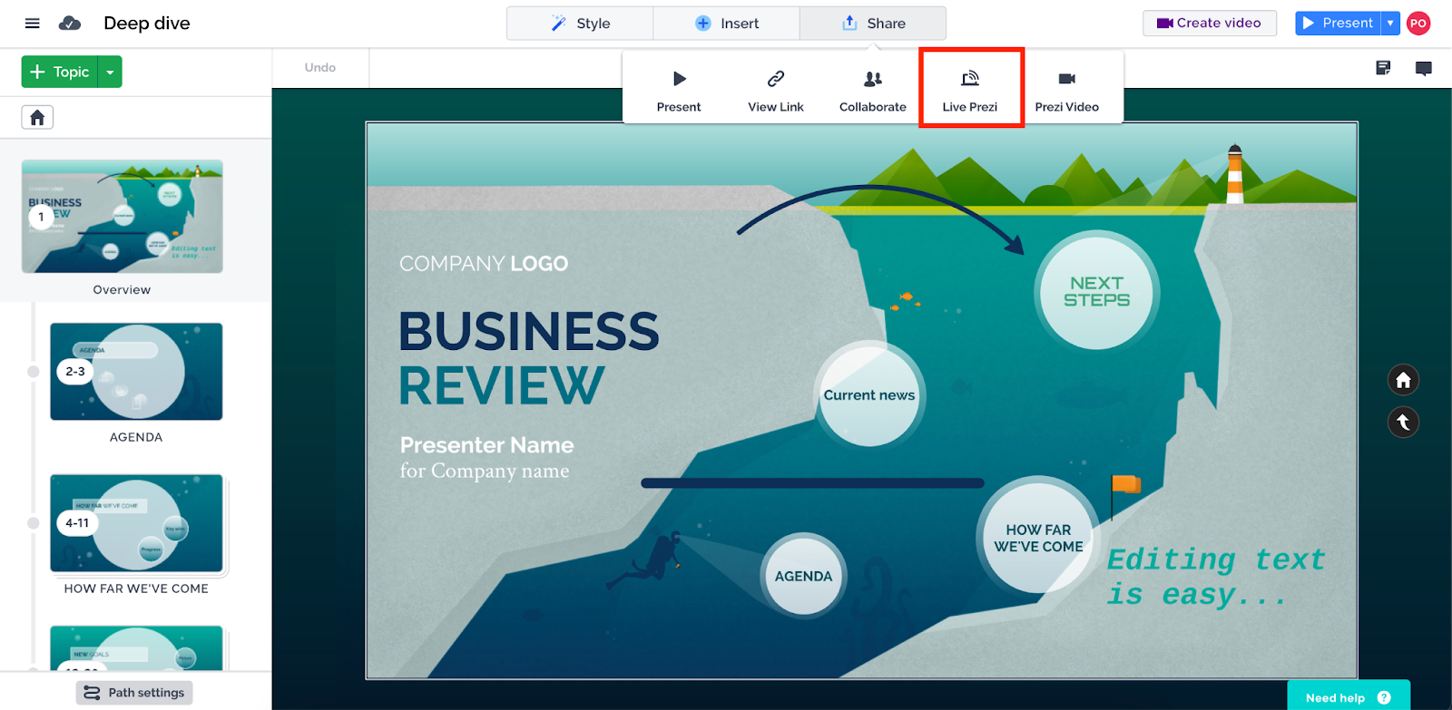 prezi presentation app