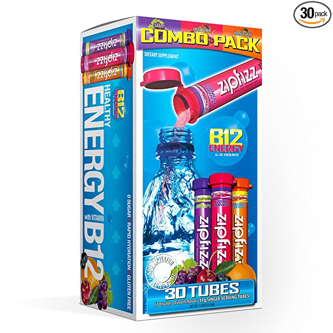 Zipfizz Healthy Energy Drink Mix, Hydration with B12 and Multi Vitamins, Variety Pack, 30 Count, 0.38 Ounce (Pack of 30)