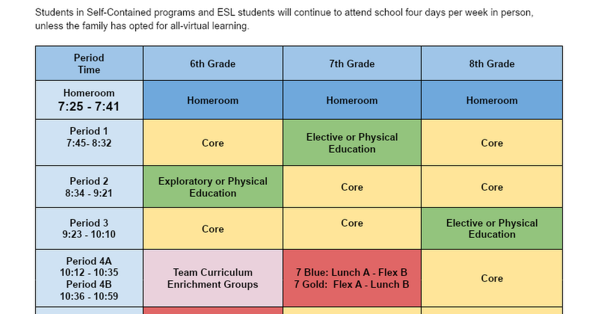 MS Student Schedule Full-Day Option