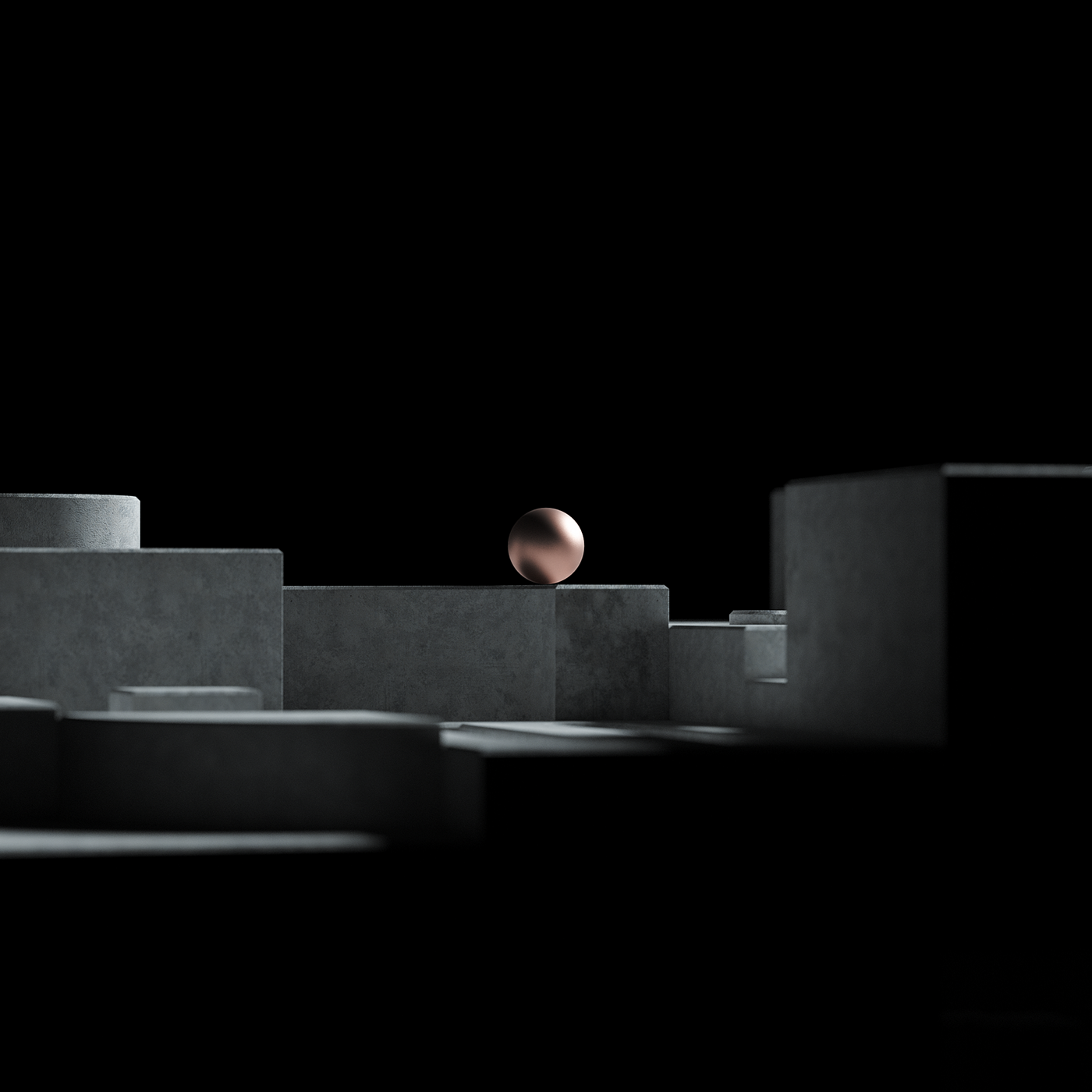 abstract clay composition concrete dark graphic lighting materials MoGraph shapes