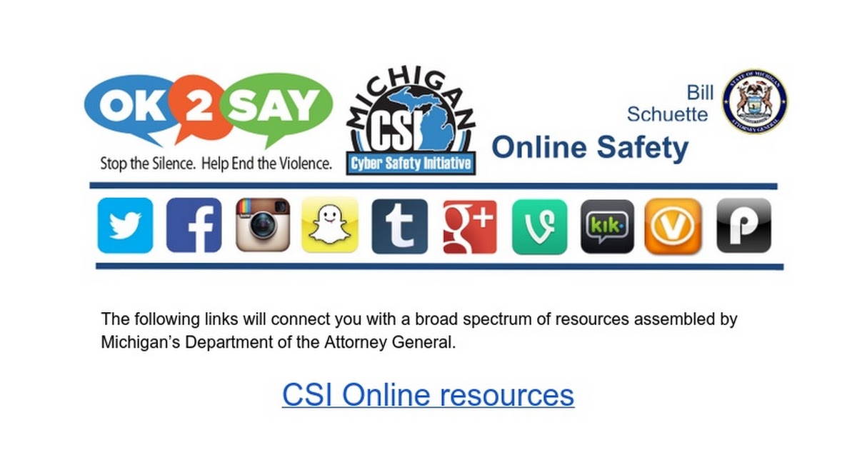 Cyber Safety Parent resource page