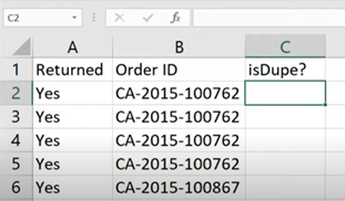 Removing Dupes in Excel with Formulas