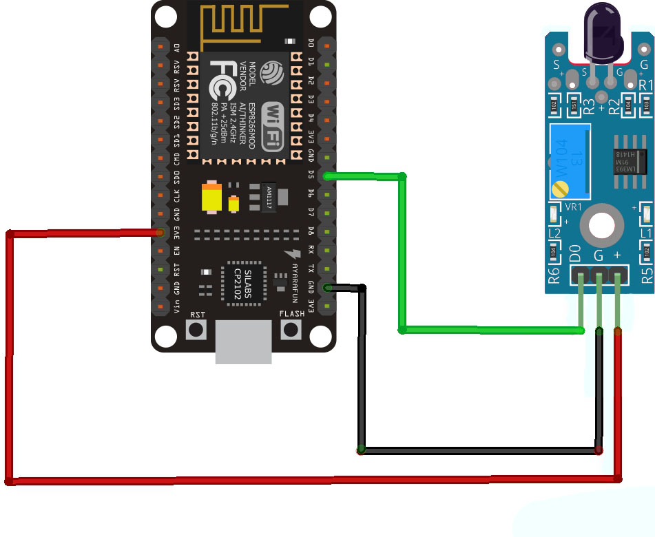 nodemcu esp8266 flame sensor