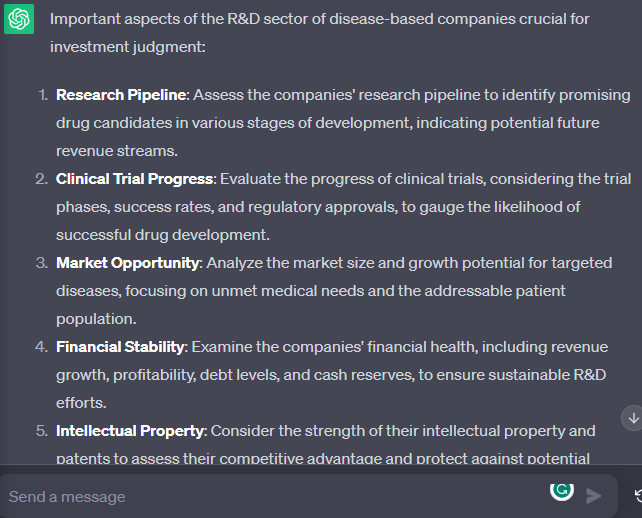 Creating Investment Summaries