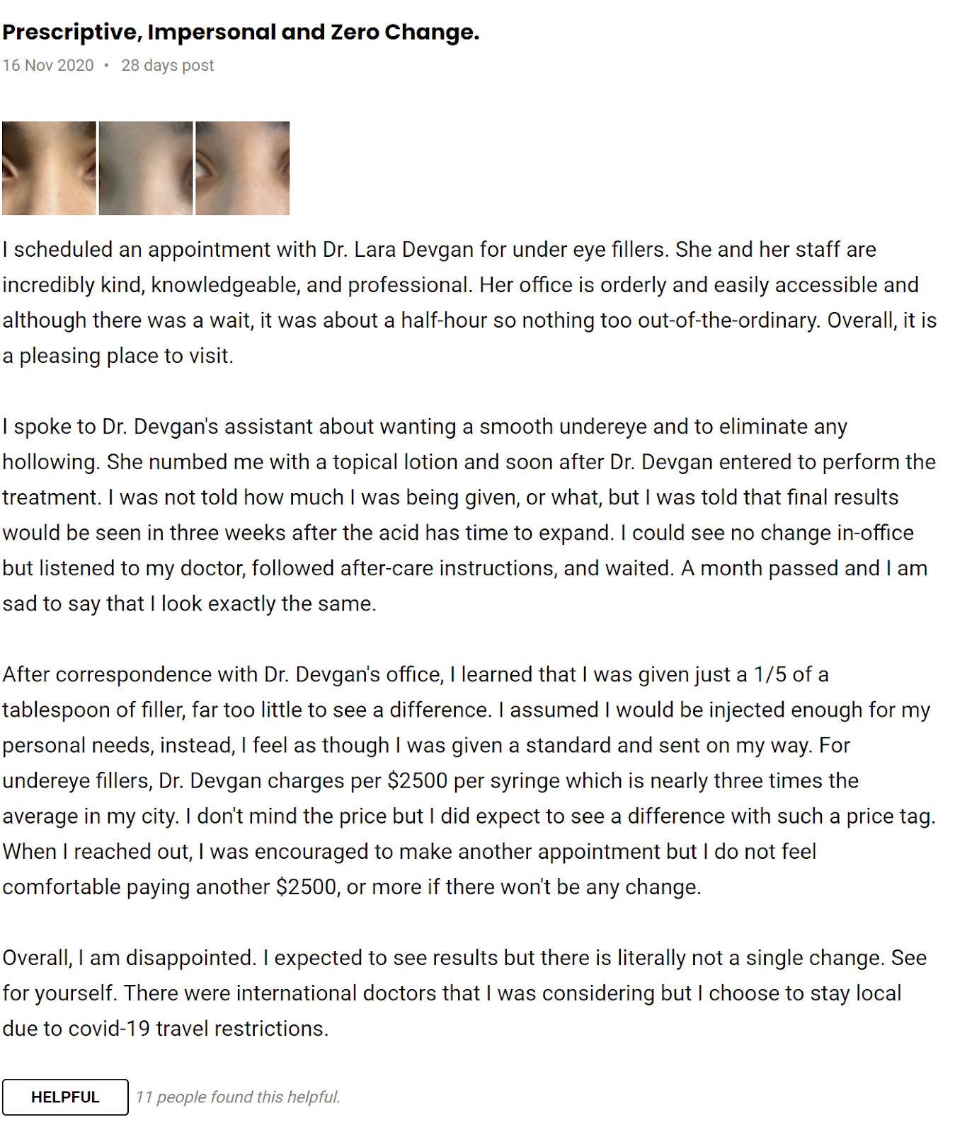 Dr. Lara Devgan reviews