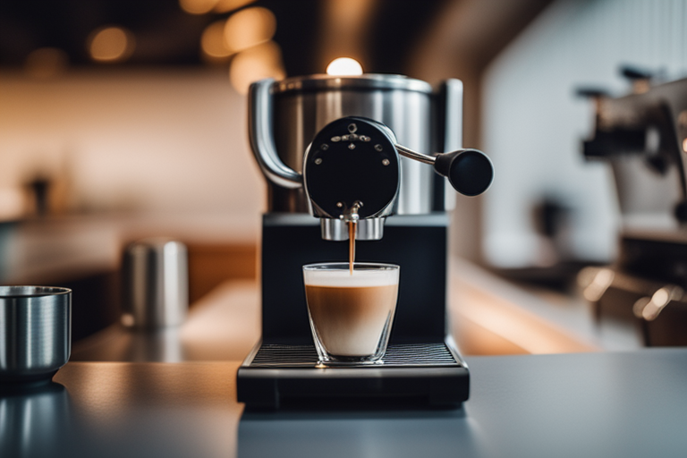 Image of a barista preparing a cortado and latte