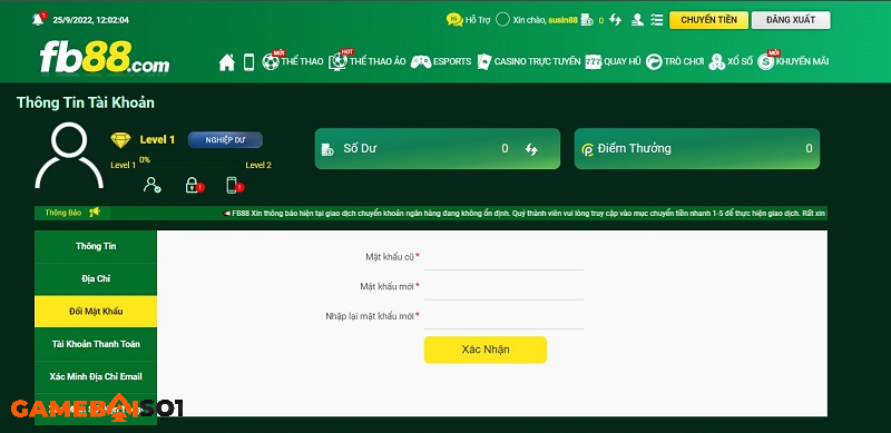 tài khoản tại fb88