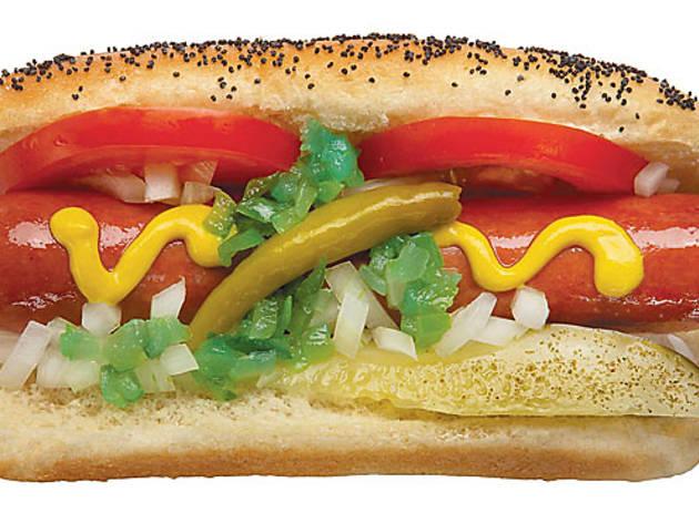 Image result for chicago 7 topping hot dog