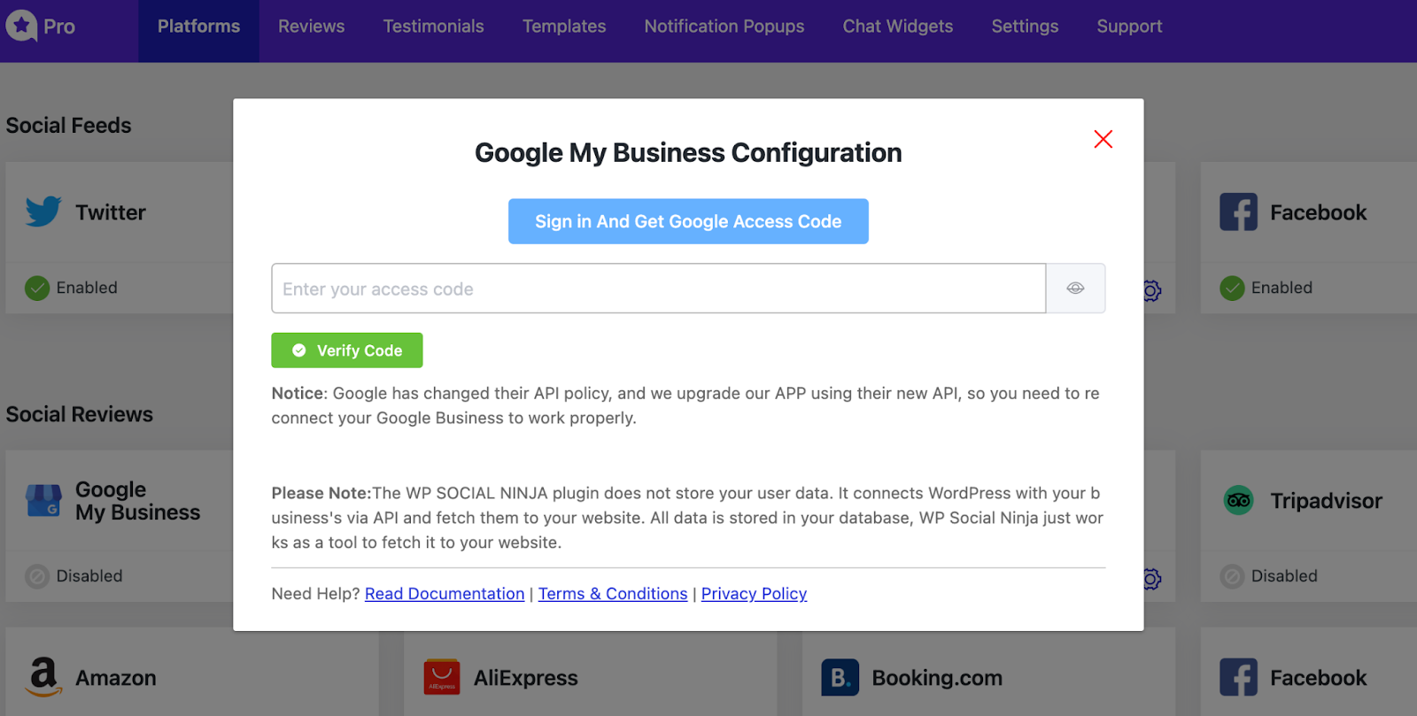 Display Google reviews: Connect your  business API key