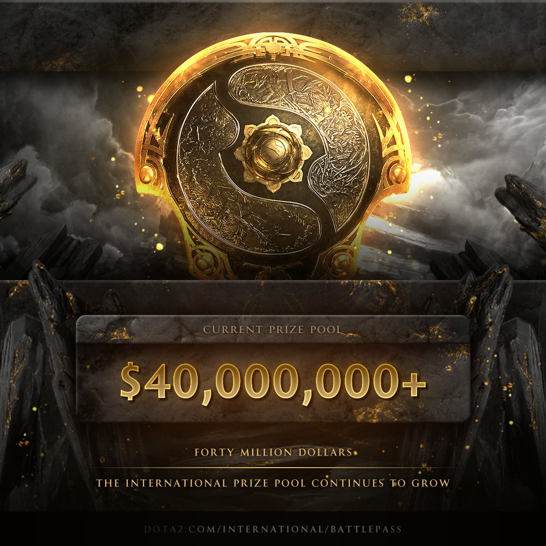 Dota 2 The International Prize pool surpassing 40 million USD.