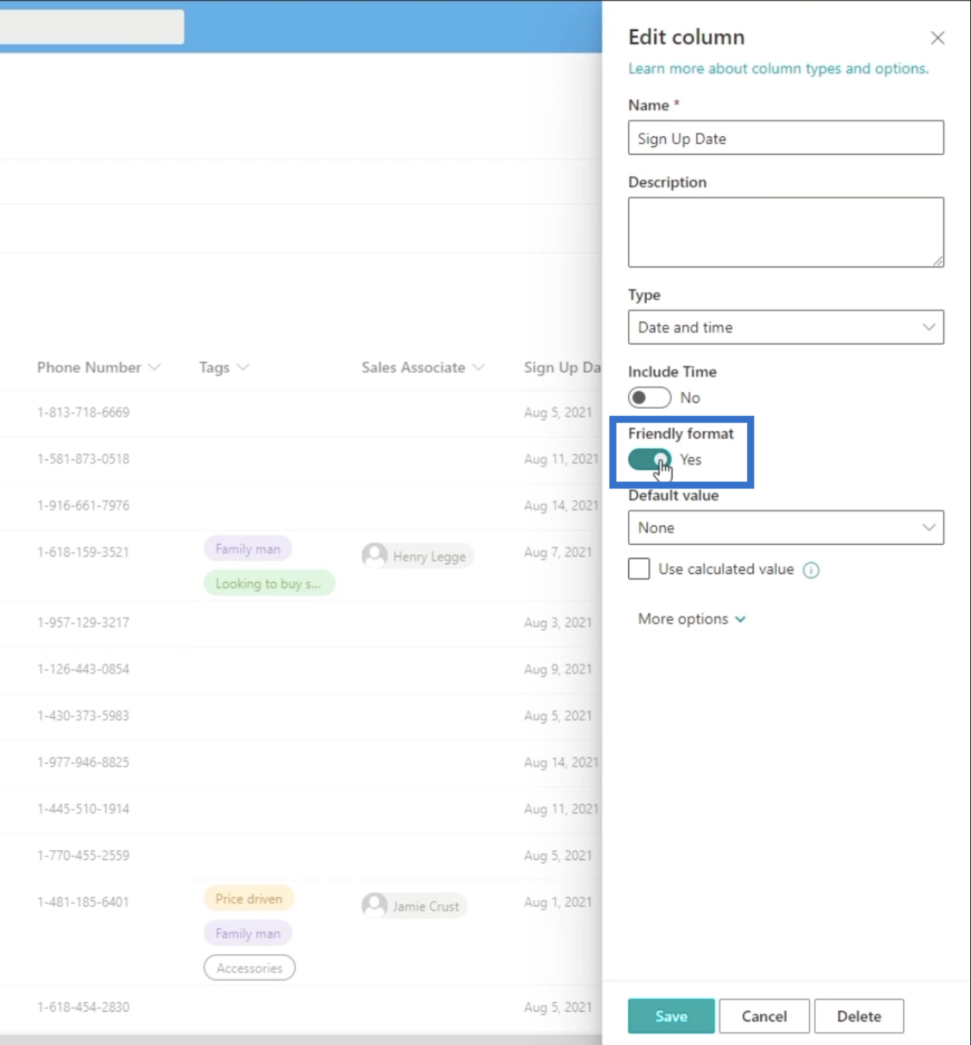 calculated columns in sharepoint