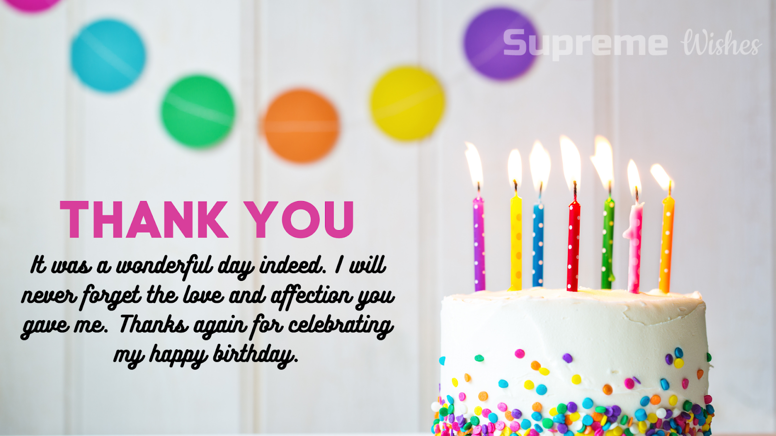 Thank You For The Birthday Wishes Images Memes Quotes Messages And Facebook Status Supreme Wishes
