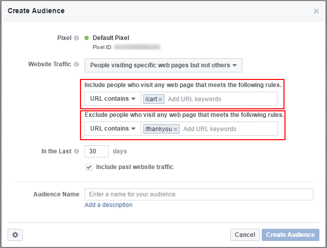 Facebook retargeting pixel setup