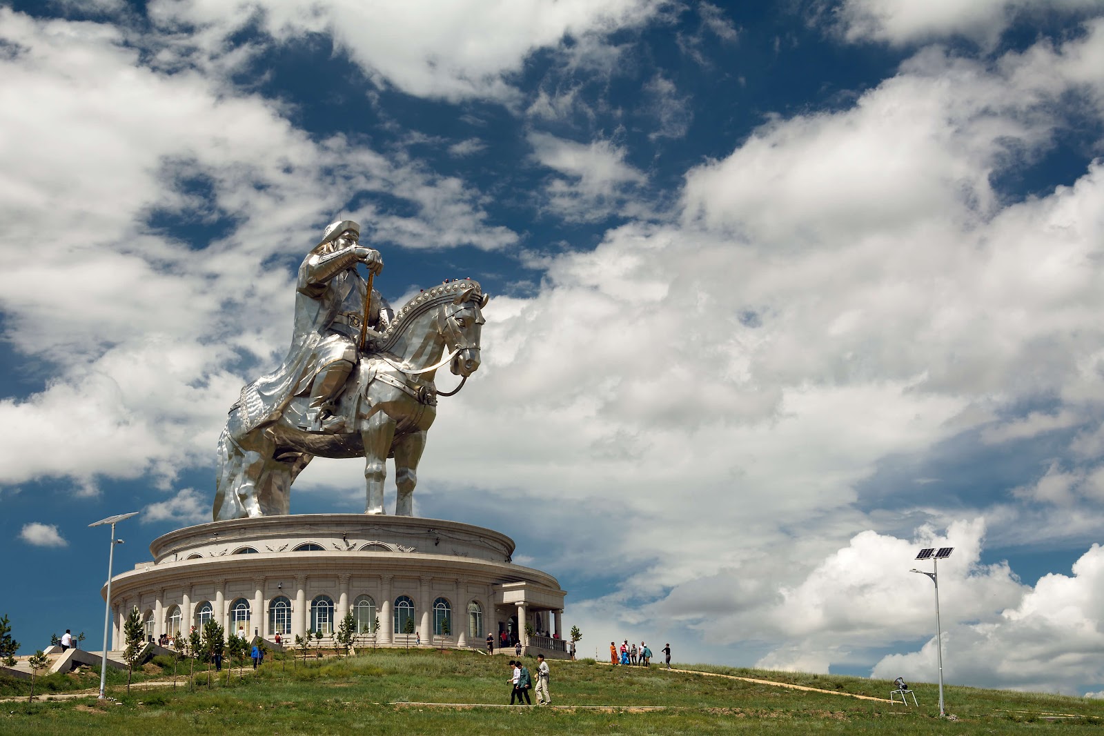 famous landmarks in Mongolia, genghis khan equestrian statue, stainless steel