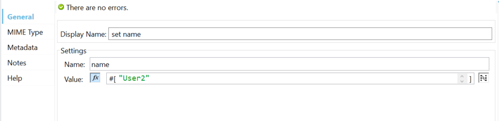 set user2 variable