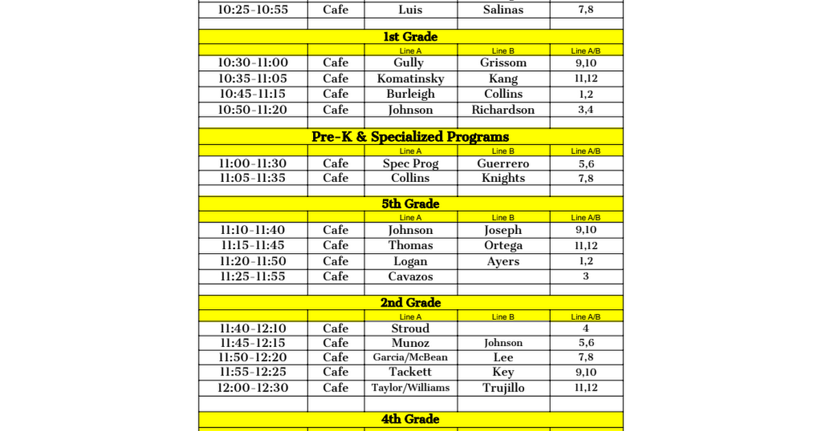 Mock Testing March 6-8 - Lunch Schedule.pdf