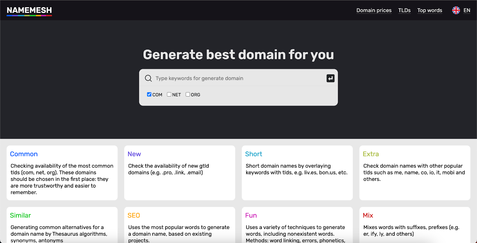 Top 5 FREE Startup name generator websites