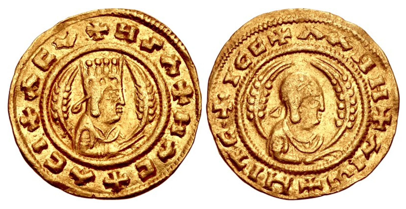 gold coins showing King Ezana 