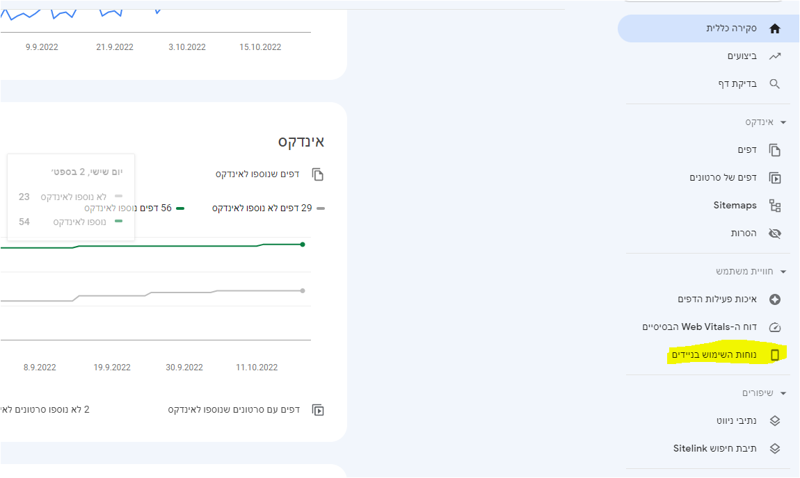 התאמה למובייל ב - search console