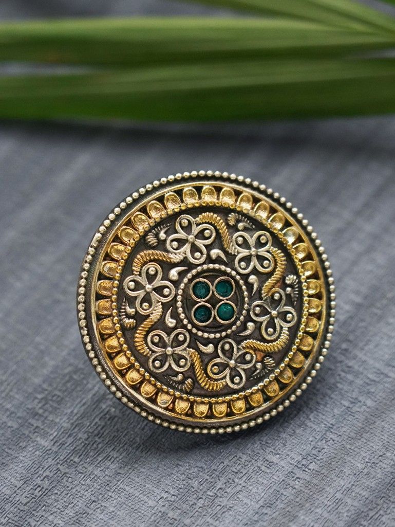 Dual Tonned Handcrafted Brass Ring