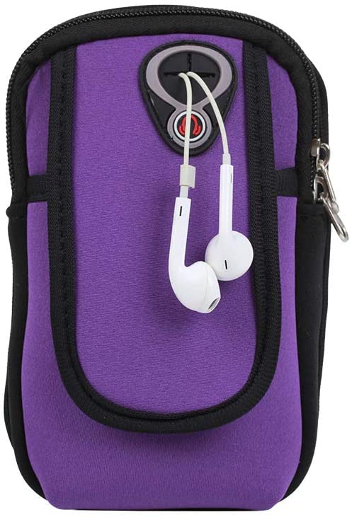 AINAAN Universal Running Armband, Arm Cell Phone Holder, Fitness and Gym Workouts, Compatible with All Regular Size Phones （Purple）