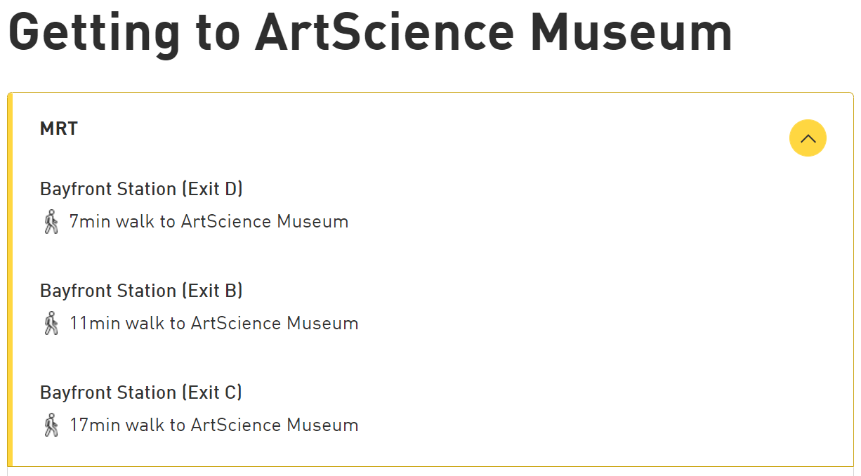 ArtScience Museum Directions