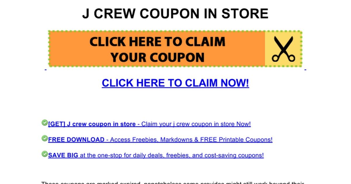 j crew coupon in store Google Docs