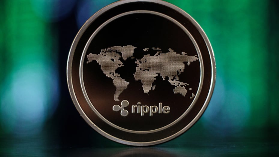 Trong ảnh minh họa tiền điện tử Ripple 'altcoin' này được sắp xếp cho một bức ảnh vào ngày 25 tháng 4 năm 2018 tại London, Anh. 