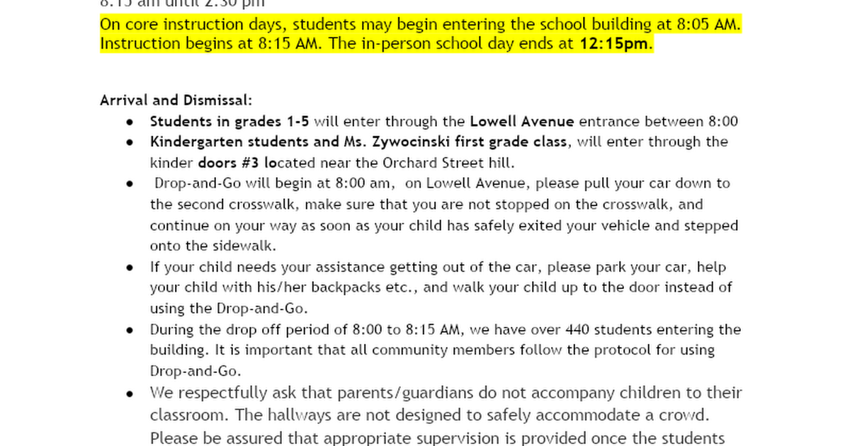 Hybrid 20-21 Lowell School Family Handbook