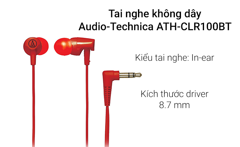 Tai nghe không dây Audio-Technica ATH-CLR100BT| Kiểu tai nghe in ear 