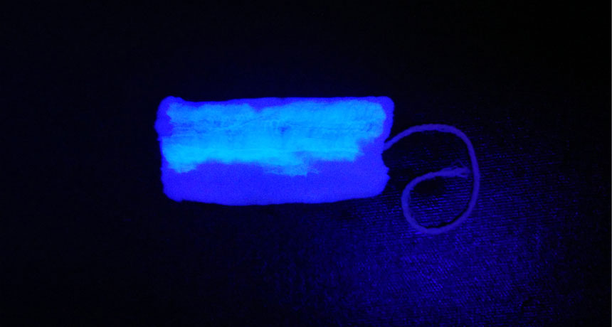 Glow in the dark tampon - an environmental innovation
