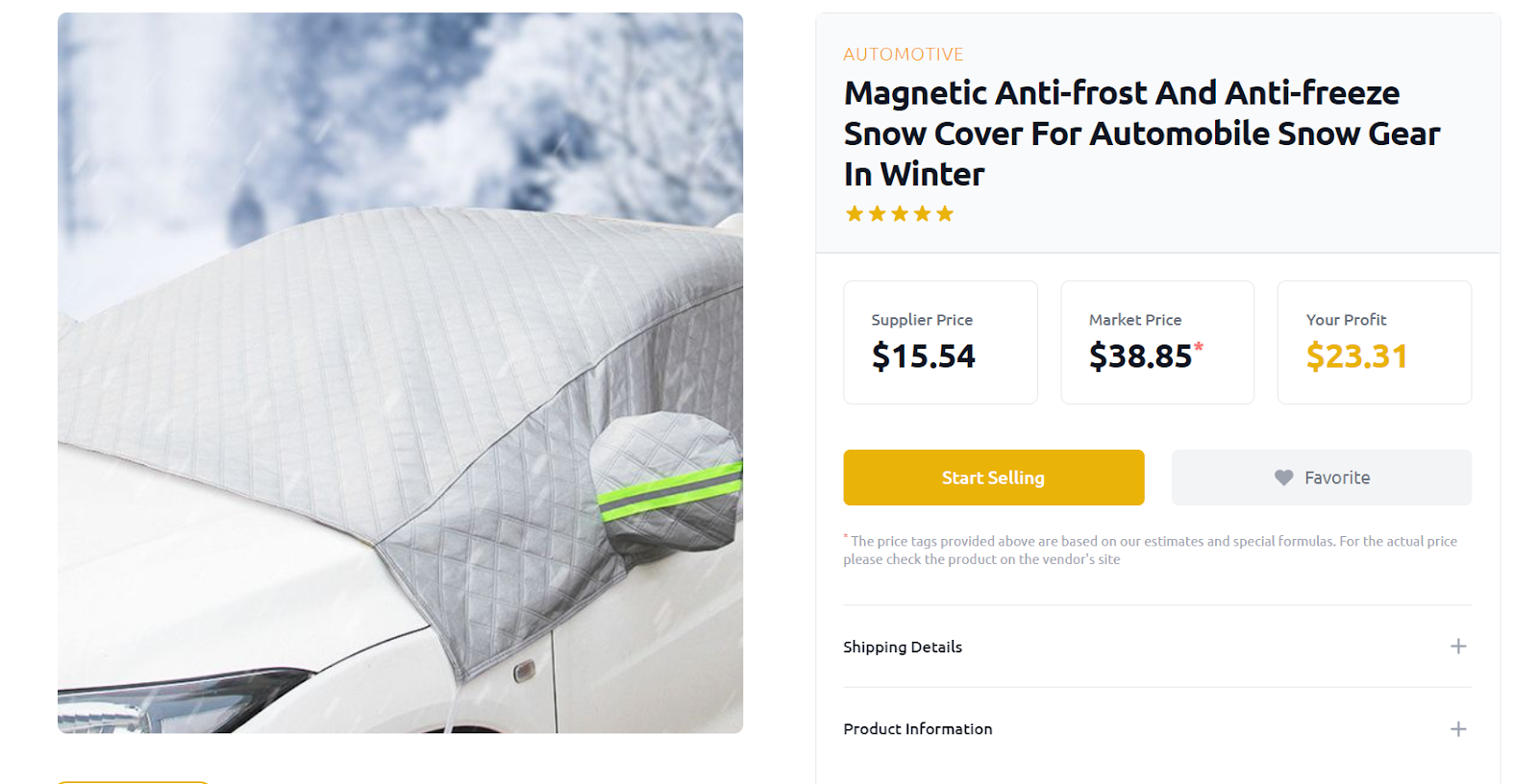 Magnetic Anti-frost And Anti-freeze Snow Cover 