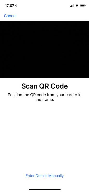 How to use dual SIMs on iPhone: QR code