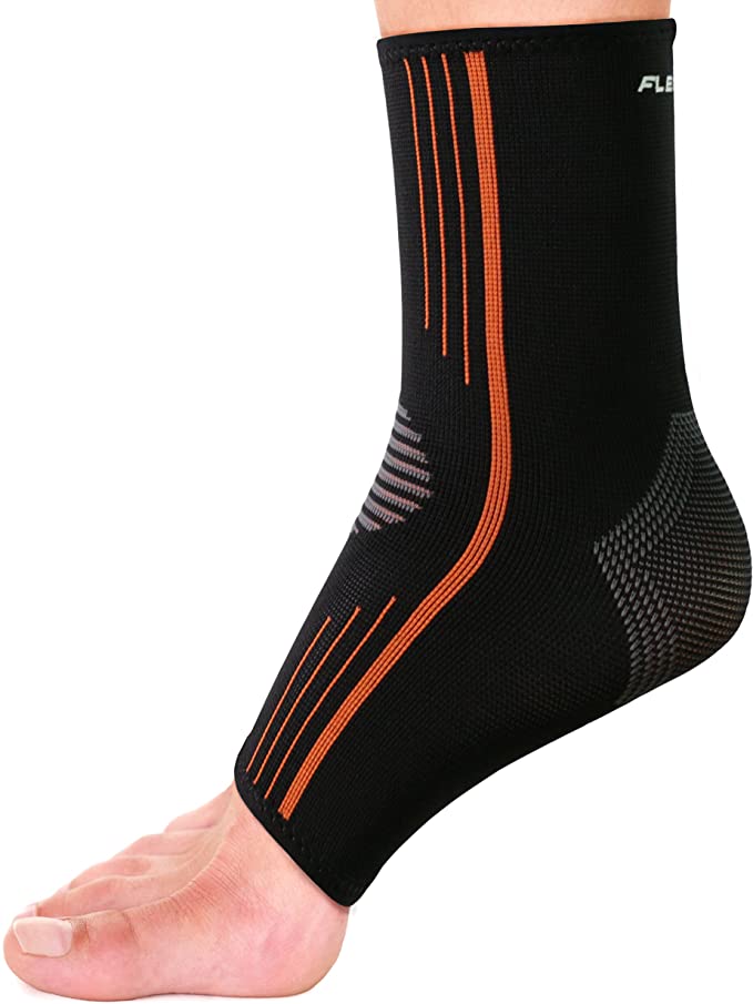 Foot And Ankle Compression Sleeve Basketball with Arch Support for Plantar Fasciitis,Achilles Tendon Swelling Heel Spurs Super Breathable (M Single)