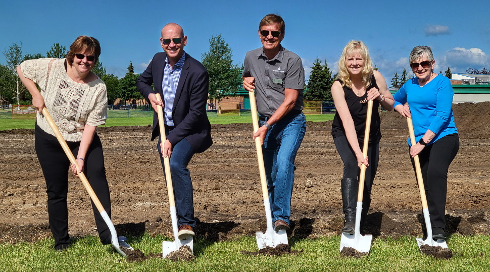 The ground has been broken for a new multi-sports field: Private donors, community-minded businesses, volunteers, and governments, have joined hands together