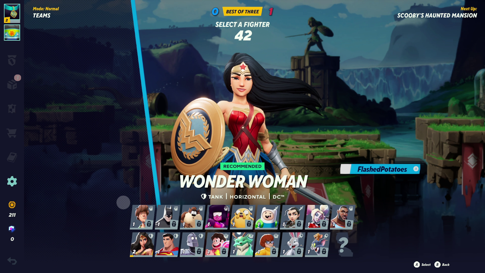 Fighter Select Screen in MultiVersus