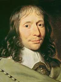 Painted color portrait of Blaise Pascal, the inventor of the Pascaline Calculator