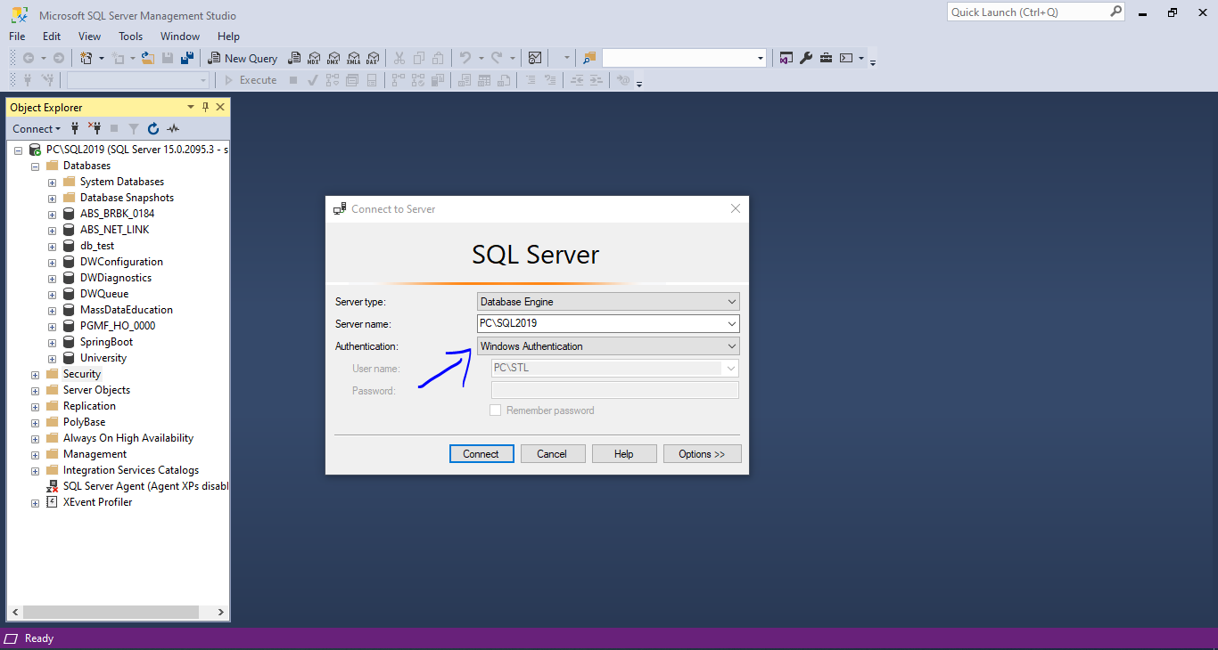 Create New Database in SQL Server 