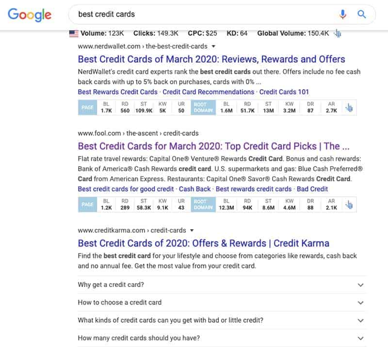 Exemplo de pesquisa do Google no blog afiliado