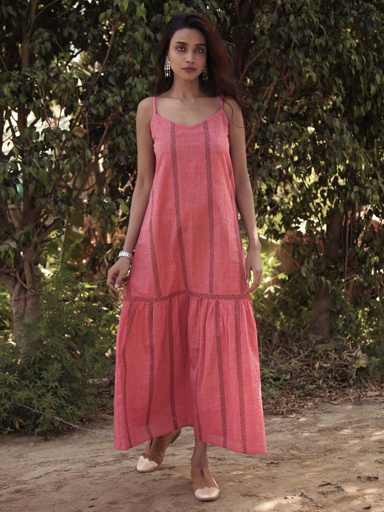 Coral Mangalgiri Dress