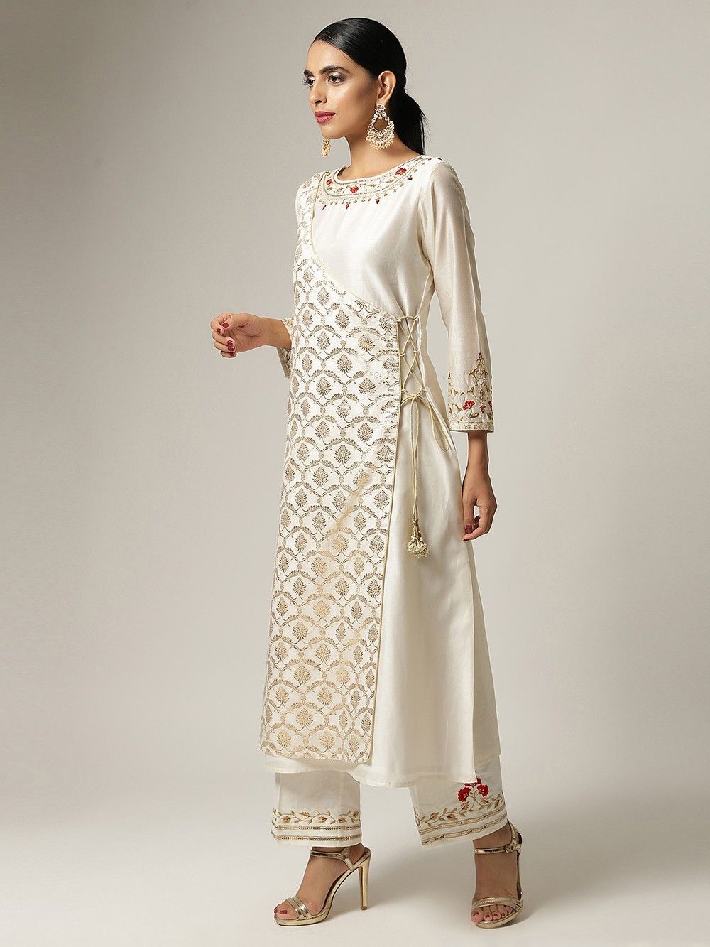 the loom - Chanderi Silk Angrakha Kurta