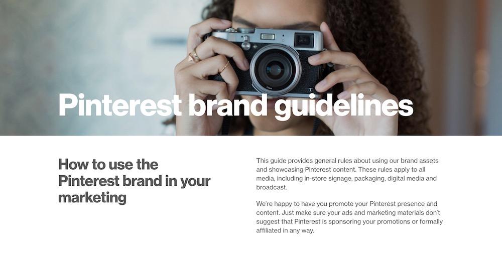 Pinterest Brand Guidelines Example