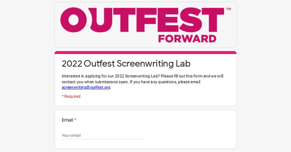 2022 Outfest Screenwriting Lab